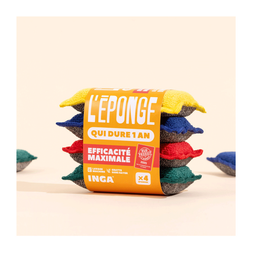 Éponges Lavables - 4 Couleurs