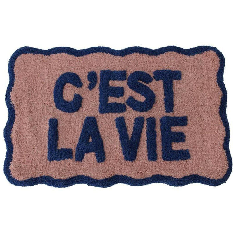 Tapis de bain bords ondulés c'est la vie Inside déco 