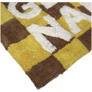 Tapis de bain à damier jaune et marron inside déco 