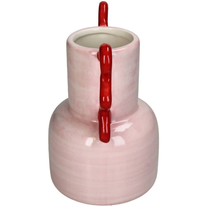 Vase avec anses ondulées rouges Inside décoration 