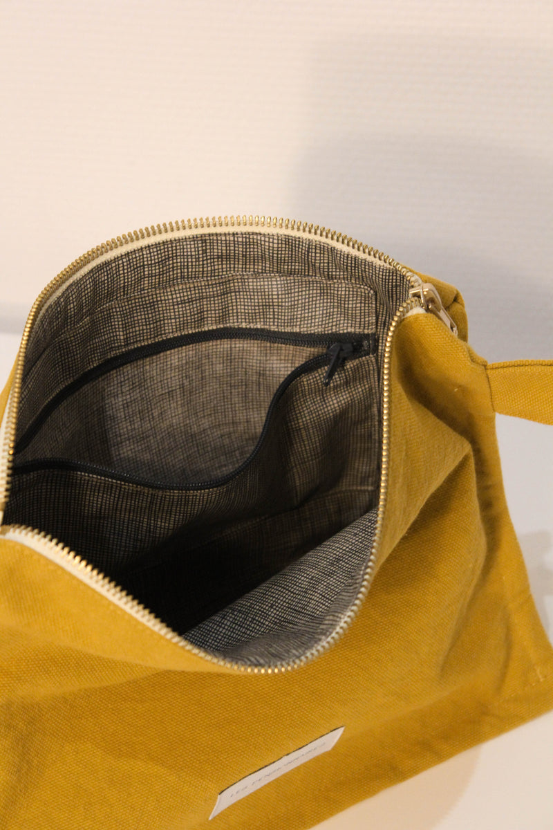 Trousse De Toilette Violet Aubergine En Épaisse Toile De Coton Bio