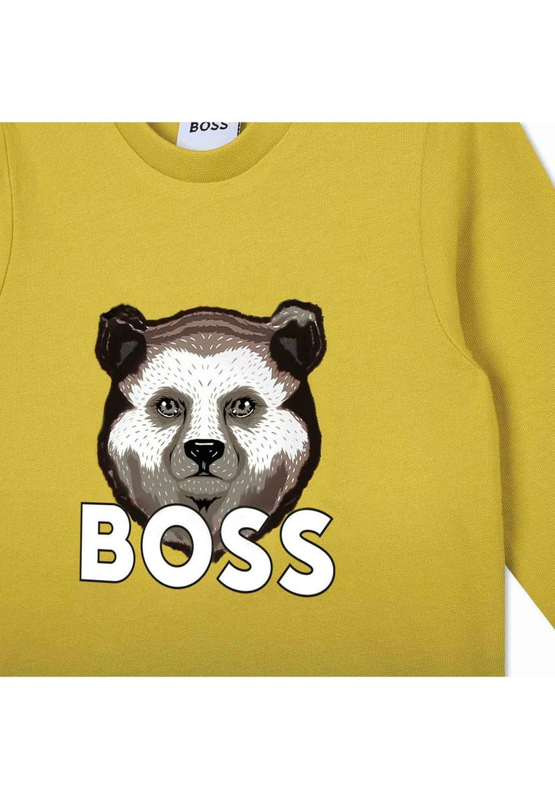 T-Shirt Manches Longues - Vert Anisett - Bebe Garcon - Boss