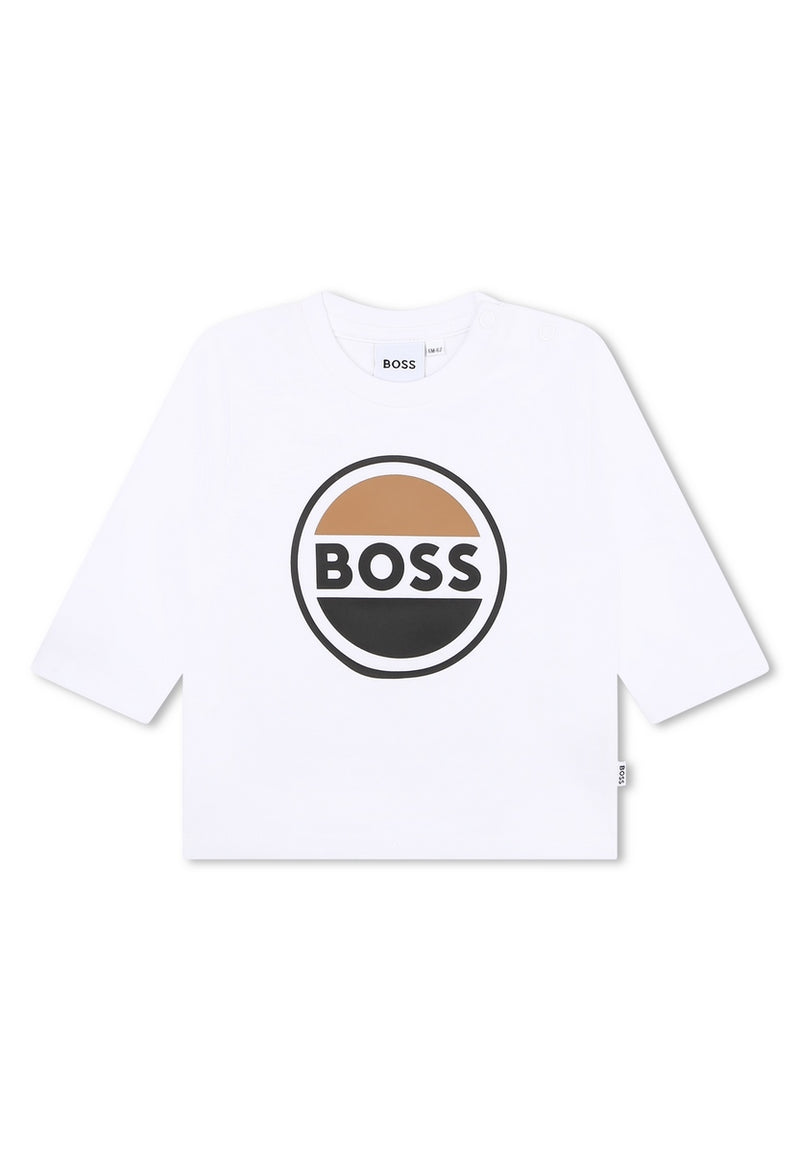 T-Shirt Manches Longues - Blanc - Bebe Garcon - Boss