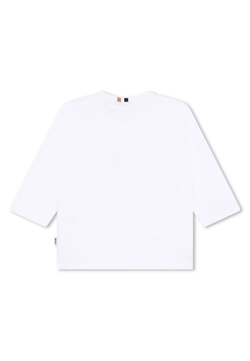 T-Shirt Manches Longues - Blanc - Bebe Garcon - Boss