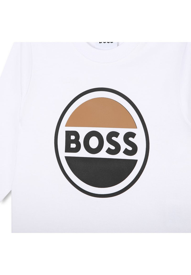 T-Shirt Manches Longues - Blanc - Bebe Garcon - Boss