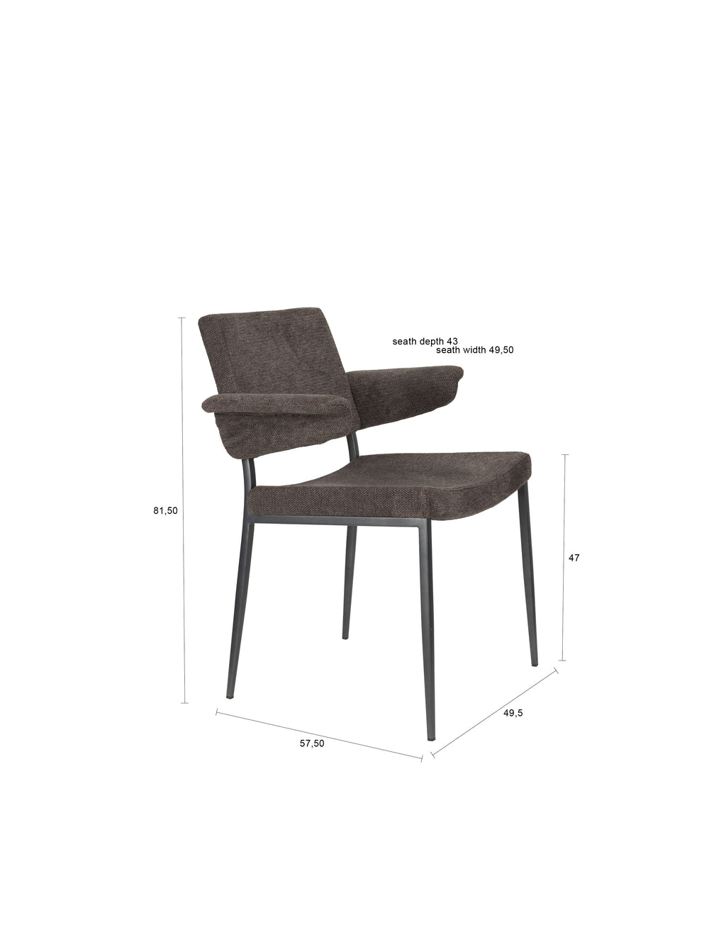 Portland - Armchair - Polyester - Gray