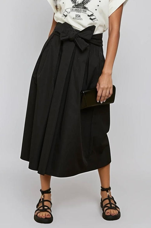 Falda con cintura elástica - Negro