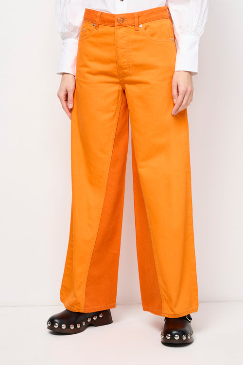 Jozey Bi-Color Overdyed Pants - Orangeade