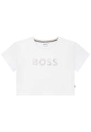 T-Shirt Manches Courtes - Blanc - Fille - Boss