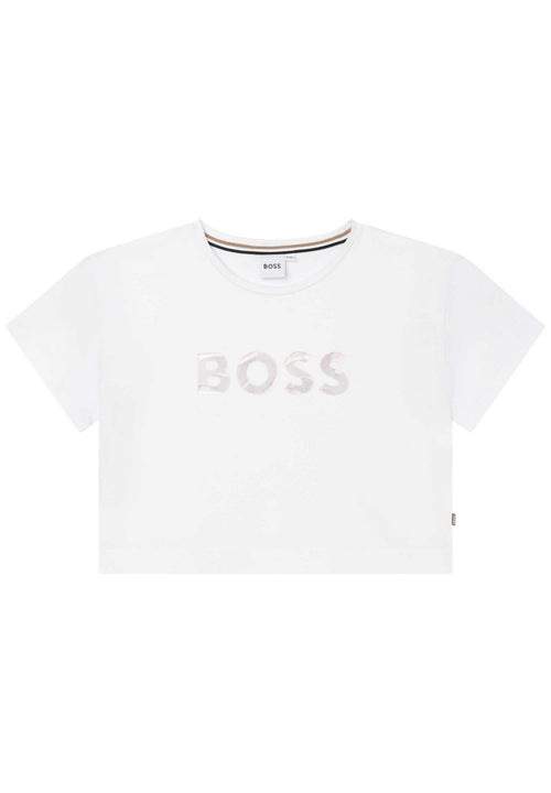 T-Shirt Manches Courtes - Blanc - Fille - Boss