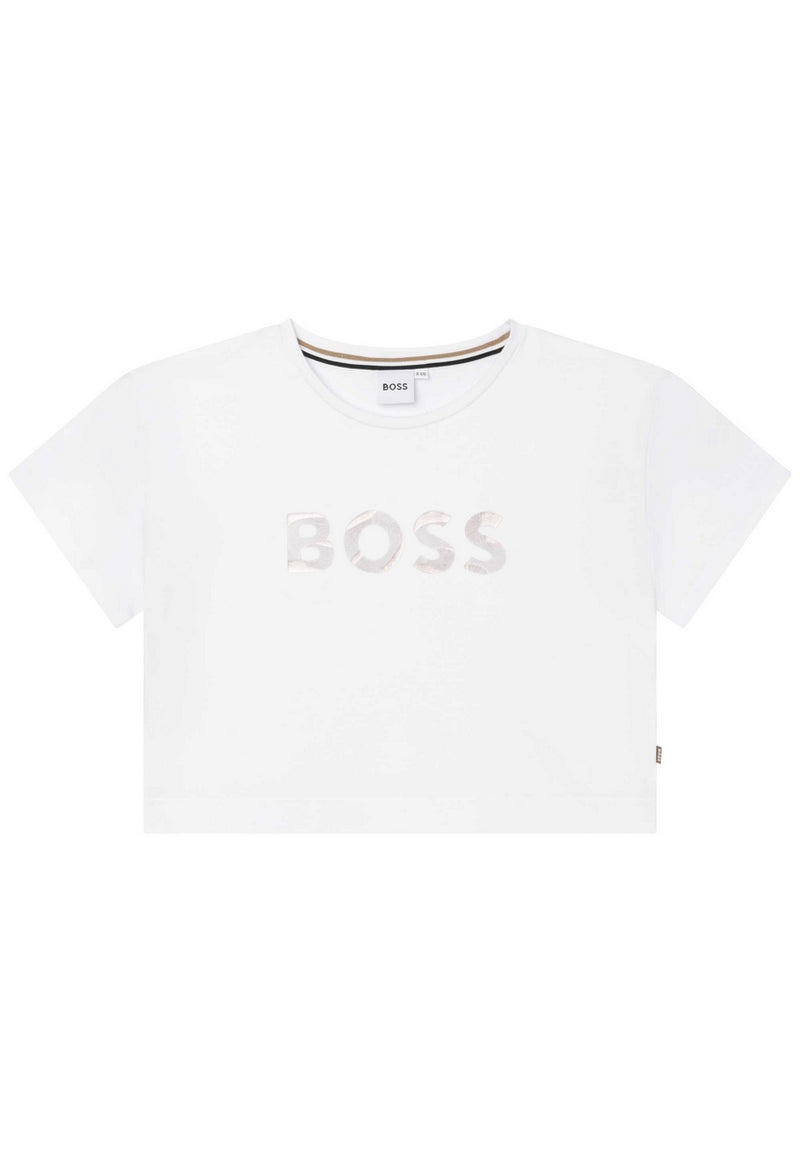 T-Shirt Manches Courtes - Blanc - Fille - Boss