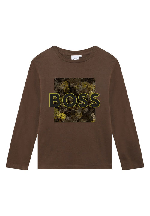 T-Shirt Manches Longues - Tourbe - Garcon - Boss