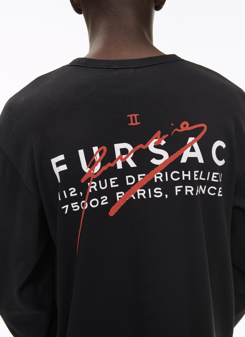 Fursac - T-Shirt Ml Print Dos Derrusie - Noir