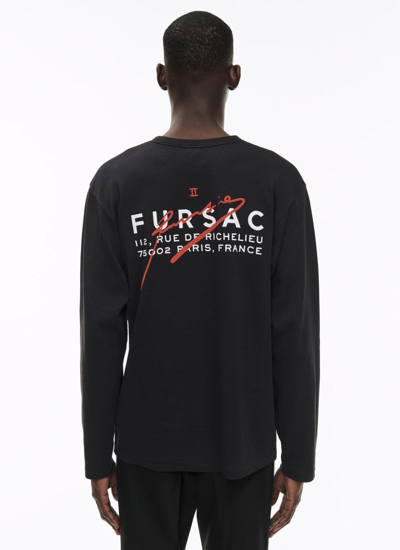 Fursac - T-Shirt Ml Print Dos Derrusie - Noir