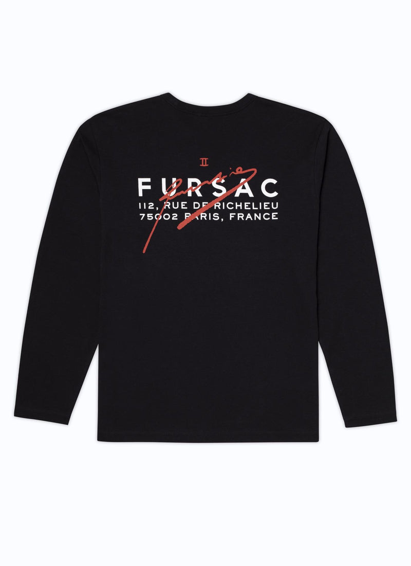 Fursac - T-Shirt Ml Print Dos Derrusie - Black