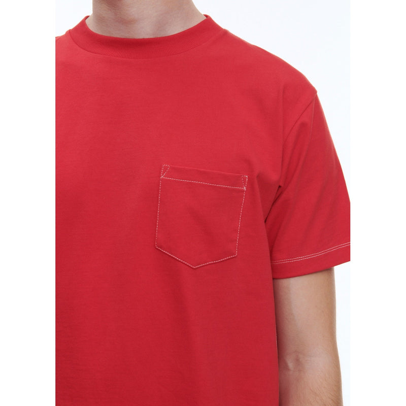 T-Shirt En Jersey De Coton Biologique Brodé - Rouge - Broderie Fursac