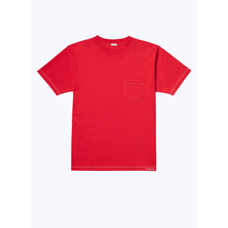 T-Shirt En Jersey De Coton Biologique Brodé - Rouge - Broderie Fursac