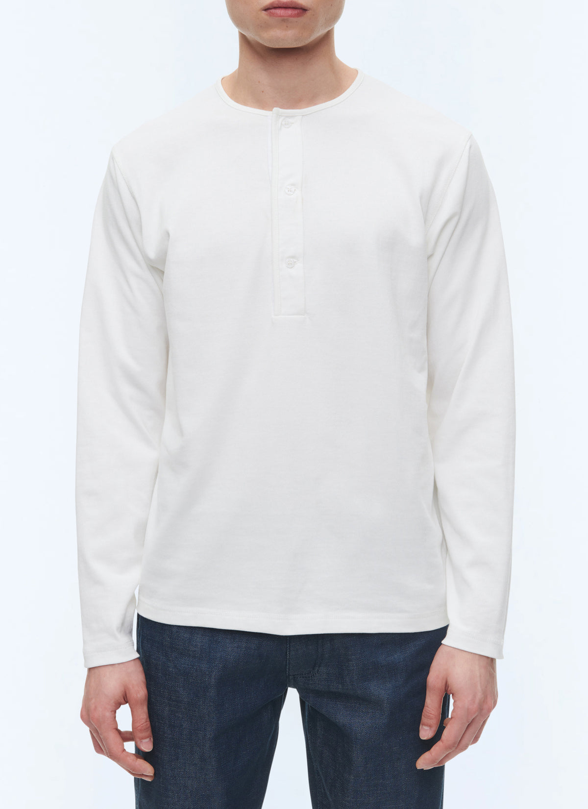 Tee-Shirt Henley - Blanc