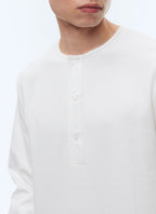 Tee-Shirt Henley - Blanc