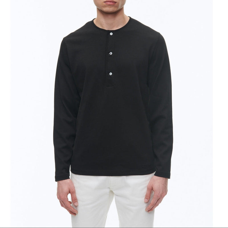 Camiseta Henley Ml - Negro