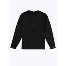 Camiseta Henley Ml - Negro