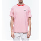 Fursac - T-Shirt Rose Col Rouge Patch Logo - Saumon