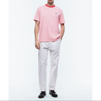 T-Shirt Rose Col Rouge Patch Logo - Saumon