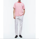 T-Shirt Rose Col Rouge Patch Logo - Saumon