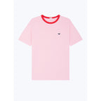 Fursac - T-Shirt Rose Col Rouge Patch Logo - Saumon