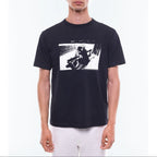 Printed Organic Cotton T-Shirt - Black - Photo Print by Richard Kalvar