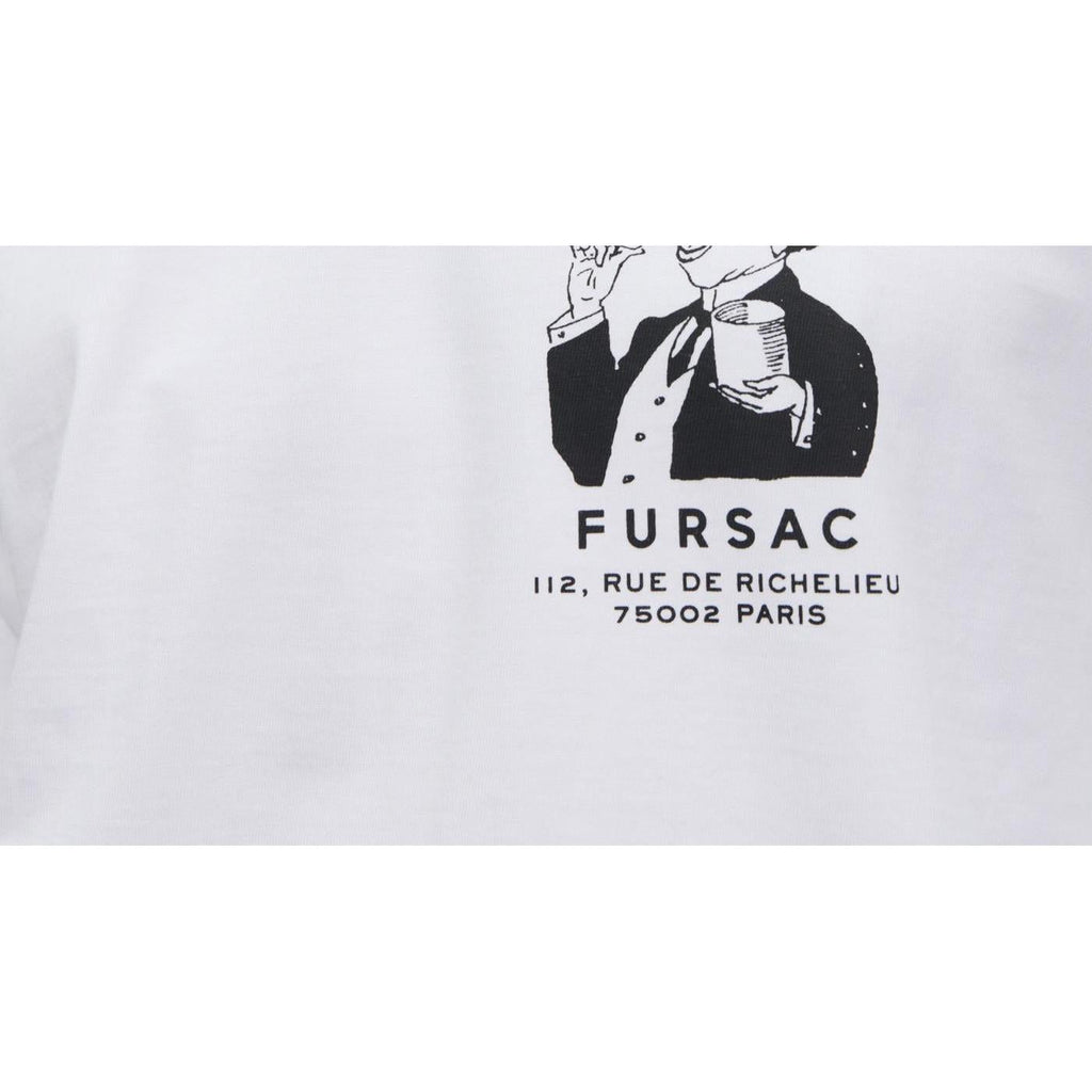 Camiseta de punto de algodón orgánico - Blanco - Dibujo elegante estampado en el pecho