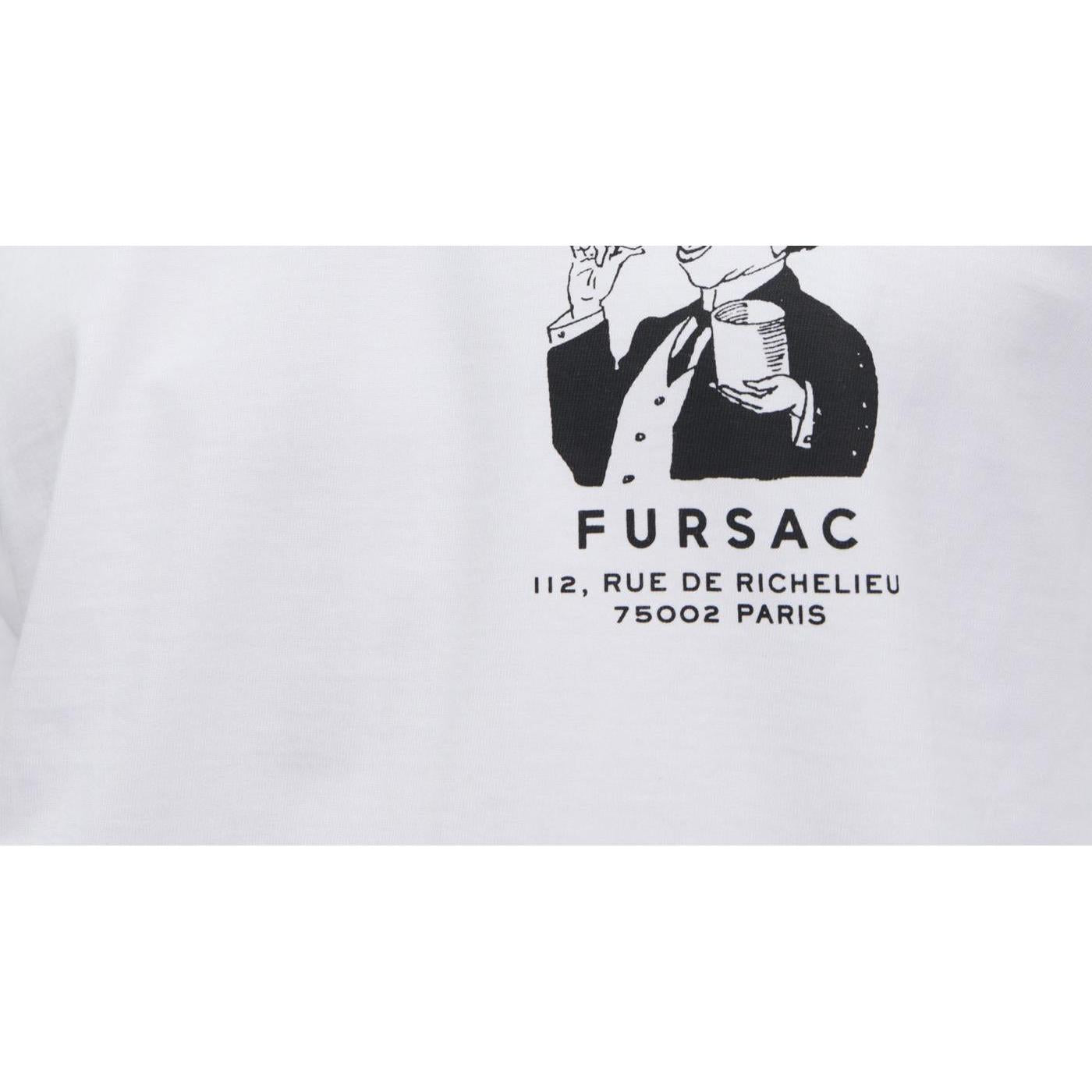 Camiseta de punto de algodón orgánico - Blanco - Dibujo elegante estampado en el pecho