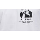 Camiseta de punto de algodón orgánico - Blanco - Dibujo elegante estampado en el pecho