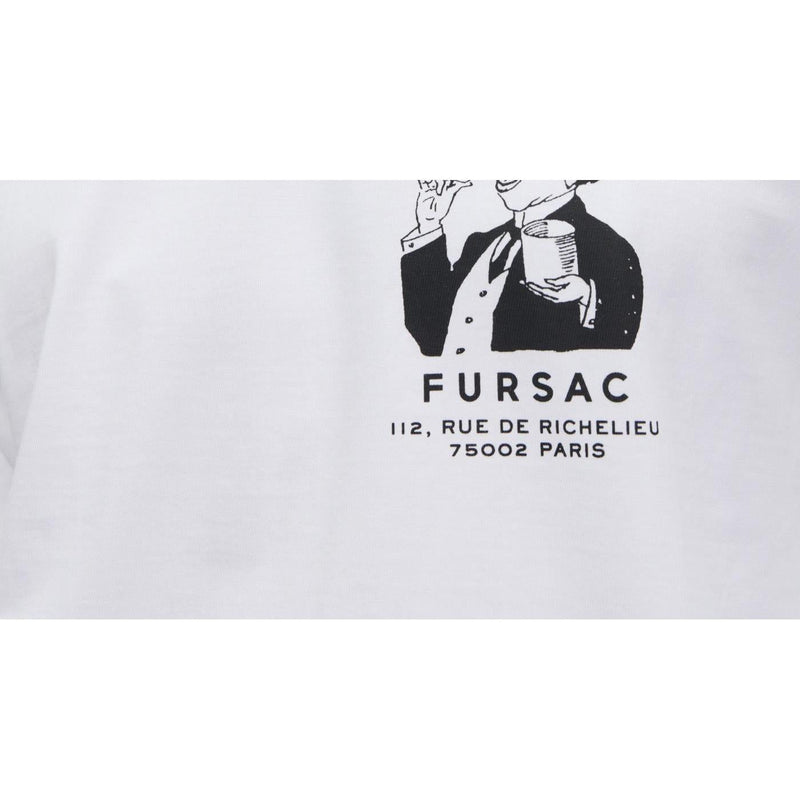 Camiseta de punto de algodón orgánico - Blanco - Dibujo elegante estampado en el pecho