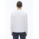 Camiseta de punto de algodón orgánico - Blanco - Dibujo elegante estampado en el pecho