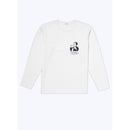 Camiseta de punto de algodón orgánico - Blanco - Dibujo elegante estampado en el pecho