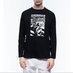Printed Organic Cotton T-Shirt - Black - Jean Gaumy Photo Print