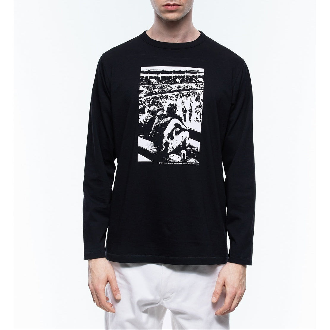 Printed Organic Cotton T-Shirt - Black - Jean Gaumy Photo Print