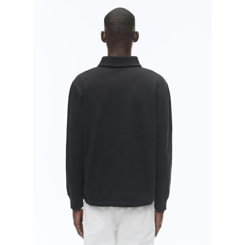 Shawl Collar Cotton Jersey Sweatshirt - Black