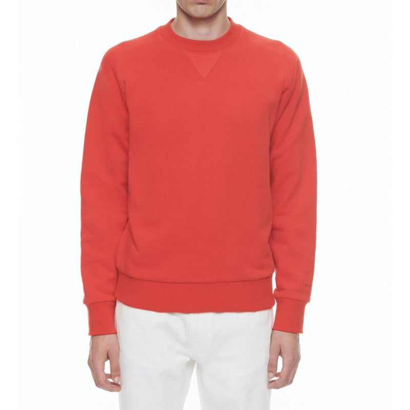 Sudadera De Jersey De Algodón Con Cuello Redondo - Rojo