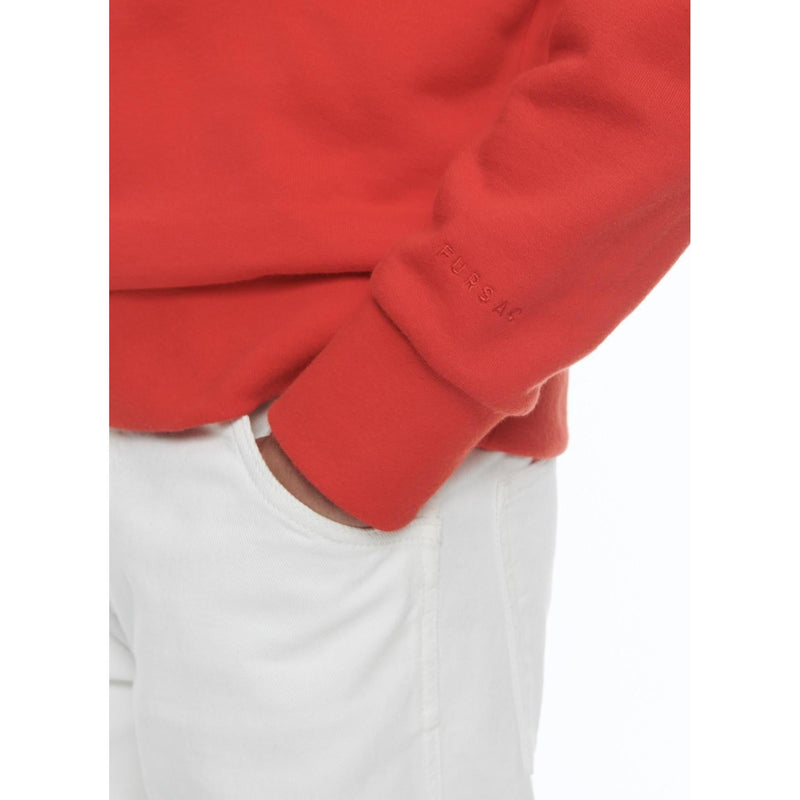 Sudadera De Jersey De Algodón Con Cuello Redondo - Rojo
