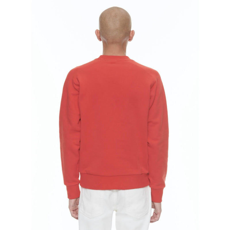 Sudadera De Jersey De Algodón Con Cuello Redondo - Rojo