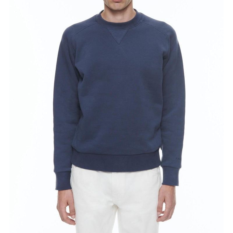 Crew-Neck Cotton Jersey Sweatshirt - Navy Blue