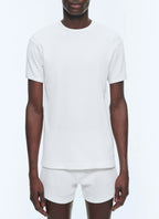 Ribstrikket Ringer T-shirt - Råhvid