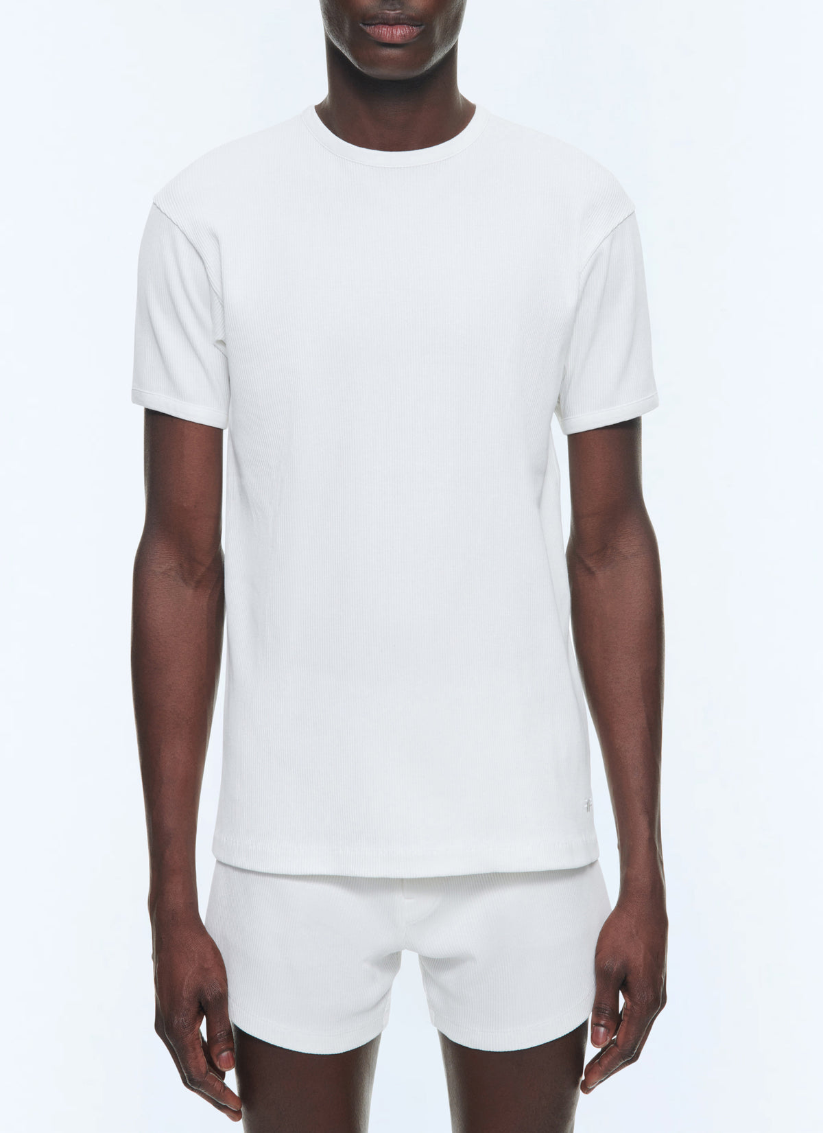 Ribstrikket Ringer T-shirt - Råhvid