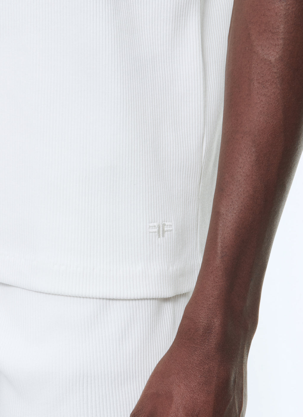 Ribstrikket Ringer T-shirt - Råhvid