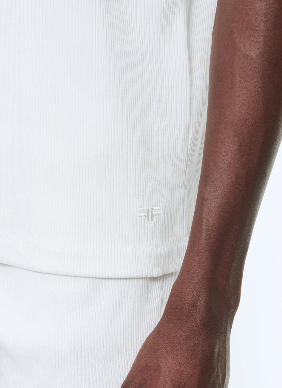 Ribstrikket Ringer T-shirt - Råhvid