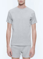 T-shirt Ringer A Costine - Grigio Melange Chiaro