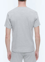 T-shirt Ringer A Costine - Grigio Melange Chiaro