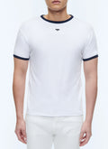 Tee-Shirt Ringer Biais Contrasté Logo - Blanc